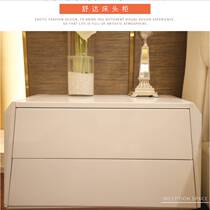 Shuda bedside table Wild white simple solid wood fashion mute pull-out household environmental protection bedside table