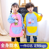 Fine Art Children Apron 9-13 Year Old Drawing Clothes Home Girl Painting Waterproof Hood Garment Custom Logo Print thin paragraph