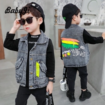Boy Cowboy Waistcoat Spring Dress 2022 New Children Han Edition Vest 3 Childrens Male Baby Foreign Air Maclip Tide 5 Years Old