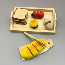 Childrens wooden fruits and vegetables Chile toys wooden cut to see the kitchen play home simulation baby toys