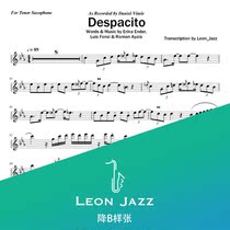 Despacito Saxophone Score Tubing Pop Divine Comedy score Cool solo staff accompaniment