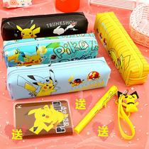 Pikachu pen bag 2021 new popular primary and secondary school students ins Japanese high-value small stationery box boys and girls