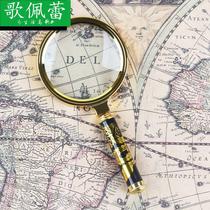 Magnifying glass old man reading high-definition high-power children handheld 10 portable enlarged glass students Primary School students ten times