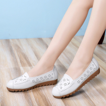 Spring and autumn new flat womens shoes leather soft mother shoes breathable nurse shoes light pregnant womens shoes womens single shoes