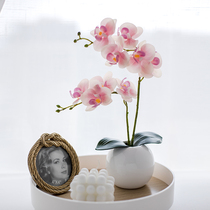 Simulation floral ornaments feel PU Phalaenopsis suit fake flower decoration bouquet dry flower living room indoor silk flower decoration
