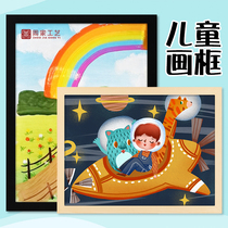 Solid wood children's frame mounting wall 8K open 4k simple photo frame art sketch A4a3 painting display outer frame
