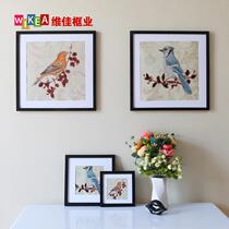 Square photo frame hanging wall picture frame mounted cross stitch frame self-contained calligraphy and painting Diamond calligraphy solid wood frame children