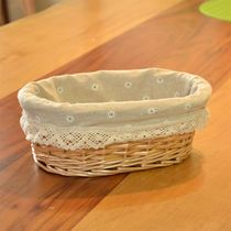Frame wicker storage basket Covered rattan storage basket Oval large storage basket Creative storage basket Snack box