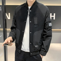 Springwear Mens Coat 2022 New Thick baseball jersey knit trend fashion Early Spring  Autumn Winter Casual Jacket