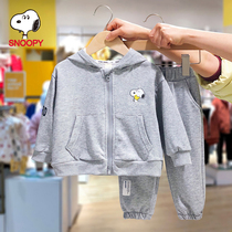Annu Snoopy baby sportswear children foreign air two sets of 2022 new male and female childrens spring and autumn clothing