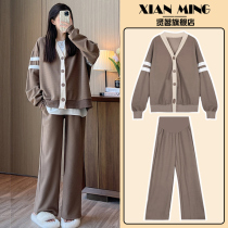 Pregnant women spring suit fashion style loose Han version 2023 new casual two - piece spring pregnant women clothing spring and autumn