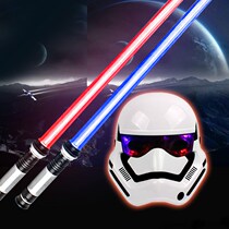 Sound-emitting hair-emitting laser Star Wars Black Mask suit Samurai Childrens toy sword Toy cloak lightsaber