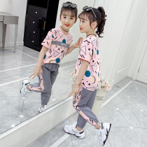 Middle Child Sports Suit Short Sleeve Thin style foreign air 3 4 5 to 7 6 8 9 10 year old girls clothes for girls summer clothes little girl