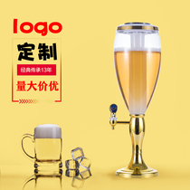 Colorful luminous wine Cannon 3 liters double-headed 5L gold high-end beer cannon KTV bar nightclub beverage bucket juice tripod