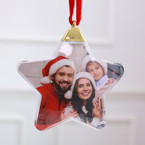 Christmas decorations creative ins transparent Christmas photo ball scene layout home ornaments pendant small hanging ornaments