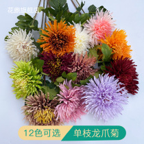 Single dragon claw chrysanthemum artificial flower crab claw chrysanthemum fake flower home living room decoration flower silk flower ornaments decoration flower art