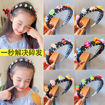 Child Hair Stirrup Netting Red Pressure Hair Head Stirrup Hair accessories Baby Broken Hair God Instrumental Girl Cute Non-slip With Teeth Hairpin Headwear
