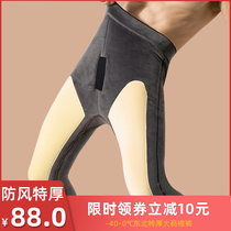 Cotton pants mens winter thick silk plus velvet windproof knee wool warm pants wear slim northeast cotton pants