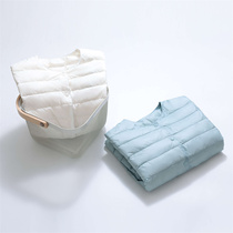 New light down jacket female white duck down winter inner liner collar V-neck two wear large size slim short coat