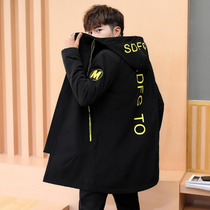 Youth coat trench coat male long-term spring and autumn Korean version trend handsome student casual mens coat jacket thin