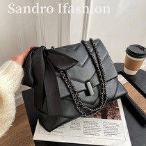 Sandro Ifashion Womens Bag 2021 New Joker Shoulder shoulder bag Fashion Small Square Bag Soft Leather Mobile Phone