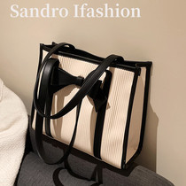 Sandro Ifashion Large Capacity Womens Bag 2021 New Joker Pleated Shoulder Commuter Tote Bag Mobile Phone