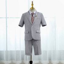 Childrens catwalk performance suit dress suit summer handsome host dress Flower girl suit British small suit Summer