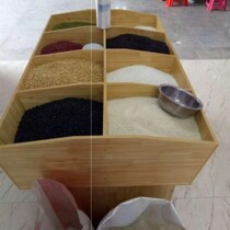 Rice noodles grain and oil shelves supermarket rice bucket grain warehouse grain grain display cabinet dried fruit snacks bulk container zero