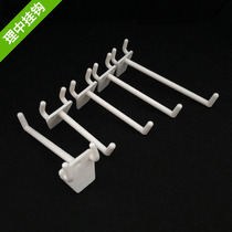 Source manufacturers plastic hook hole board hook paper shelf hook Supermarket paper pile head hook 100 MOQ