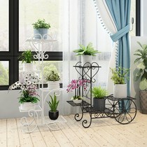 Flower Shelf Floor Style Minimalist Modern Living Room New Iron Art Nets Red Green flower Flower Pots Shelf Balcony Multilayer Shelving
