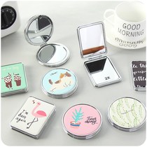Net celebrity mini small mirror female portable makeup mirror small cute portable folding dormitory student handheld double-sided mirror