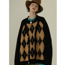 UNVESNO Li Sidani with fake two diamond sweater coat couple autumn dress lazy wind sweater men