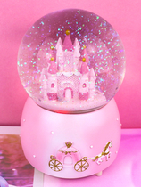 Music Dream Castle transparent crystal ball snowflake rotating music box girls girlfriends birthday graduation gift