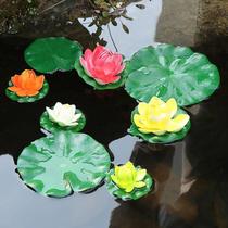Fish tank lotus leaf pool floating duckweed props landscaping water lily plastic decoration simulation for Buddha lotus flower fake water grass