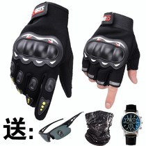 Motorcycle Gloves Mens Summer Breathable Touch Screen Locomotive Riding Gloves Womens Four Seasons Cross-country Anti-Fall Rider Equipment