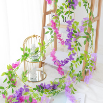 Simulation Fake Flowers Purple Vine Flower String Suspended Ceiling Decoration Purple Vines Wedding Purple Vines Bar Flowers Vines Piping Air Conditioning Balcony Indoor