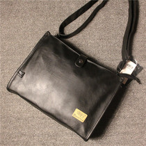 Hong Kong it soft leather mens shoulder bag fashion business sportsman large bag Genuine leather Japan and South Korea ipad oblique cross mens bag