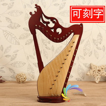 New handmade miniature Konghou Qin model classical national musical instrument ornaments Chinese style can be lettered Chinese characteristics gift