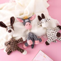 Pet toy plush cotton rope donkey Teddy golden hair voice bite resistant doll small dog grinding teeth cleaning products