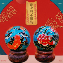 Baoding iron ball cloisonne craft play ball hollow bell Palm massage health ball gift elderly birthday gift