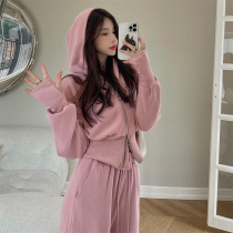 Leisure sportswear suit suit women spring autumn and winter fashion fitness running net red fried street slim sweater pants two-piece set