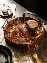 Tea Set 0926s Flower Tea Kettle Package English - style Glass Heating Flower Cup Flower and Fruit Tea Tea Pot