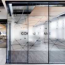 Custom office split doors and windows decorative glass sticker LOGO size can be customized transparent hollow glass film