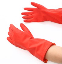 Durable warm thick latex rubber housework cleaning dishwashing laundry waterproof plus velvet short rubber gloves
