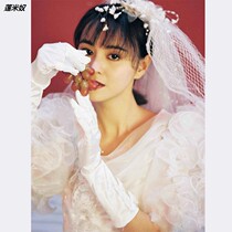 Retro satin bride gloves long bow simple gloves light wedding gloves photo Korean wedding knot