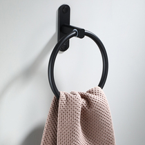 Suitable for Jiumu black space aluminum towel ring European-style bathroom towel rack Towel ring rack Bathroom towel