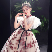 Childrens dress Princess dress foreign style fairy dress summer new catwalk guzheng performance piano flower girl dress high-end