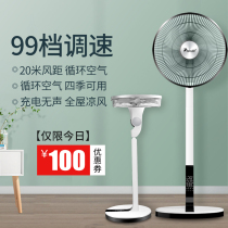German air circulation fan Electric fan Floor-to-ceiling household charging silent power saving station Vertical large wind turbine convection
