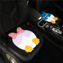 Cartoon seat cushion three-piece set linen breathable four-season universal butt pad cute summer cool pad car seat cover