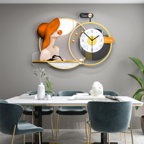 Wall clock light luxury modern fashion creative simple clock living room home Net red high-grade decoration atmospheric wall clock